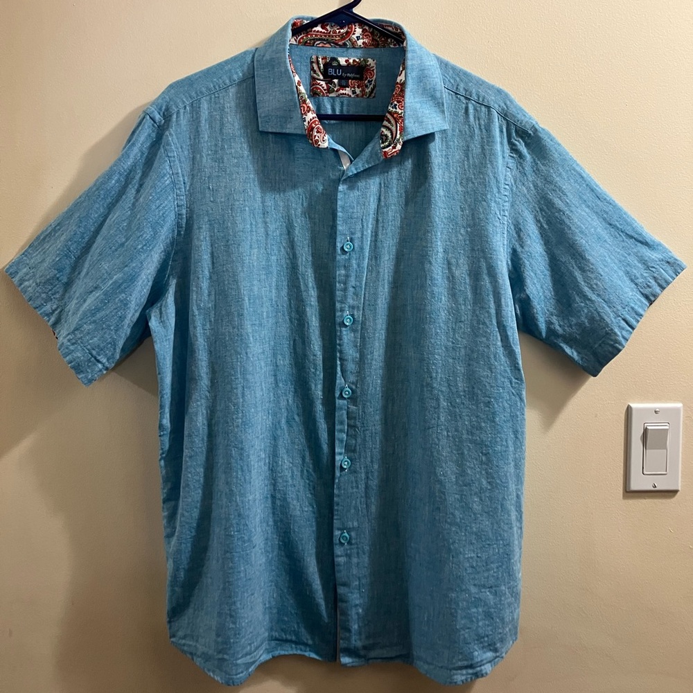 BLU by Polifroni linen cotton blend shirt